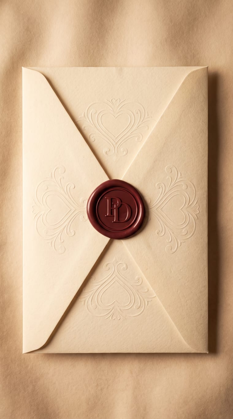 Golden Heart sealed envelope